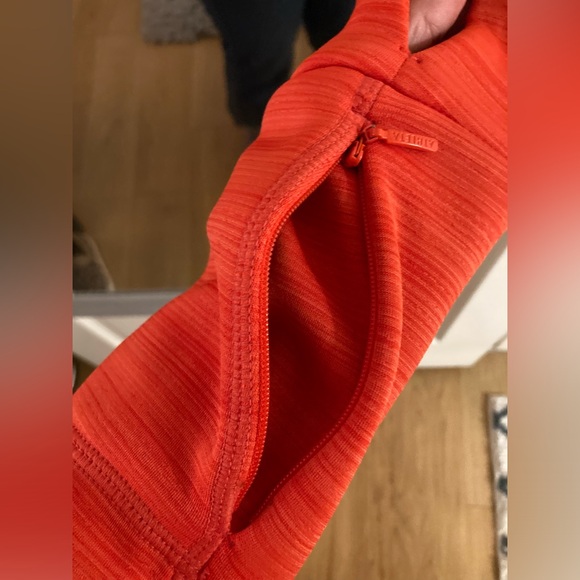 Athleta hoodie in bright orange, size Medium, but fits small/fitted. - Picture 2 of 11